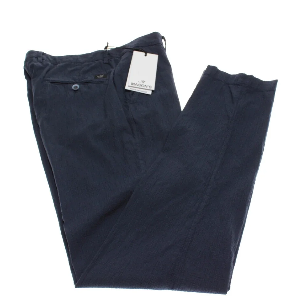 Mason's NWT Chinos / Casual Pants Size 48 (US 32) Torino in Blue Cotton Blend